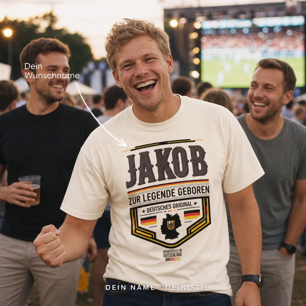Personalisiertes Fußball Deutschland T-Shirt mit Namen - Ich bin die Lösung