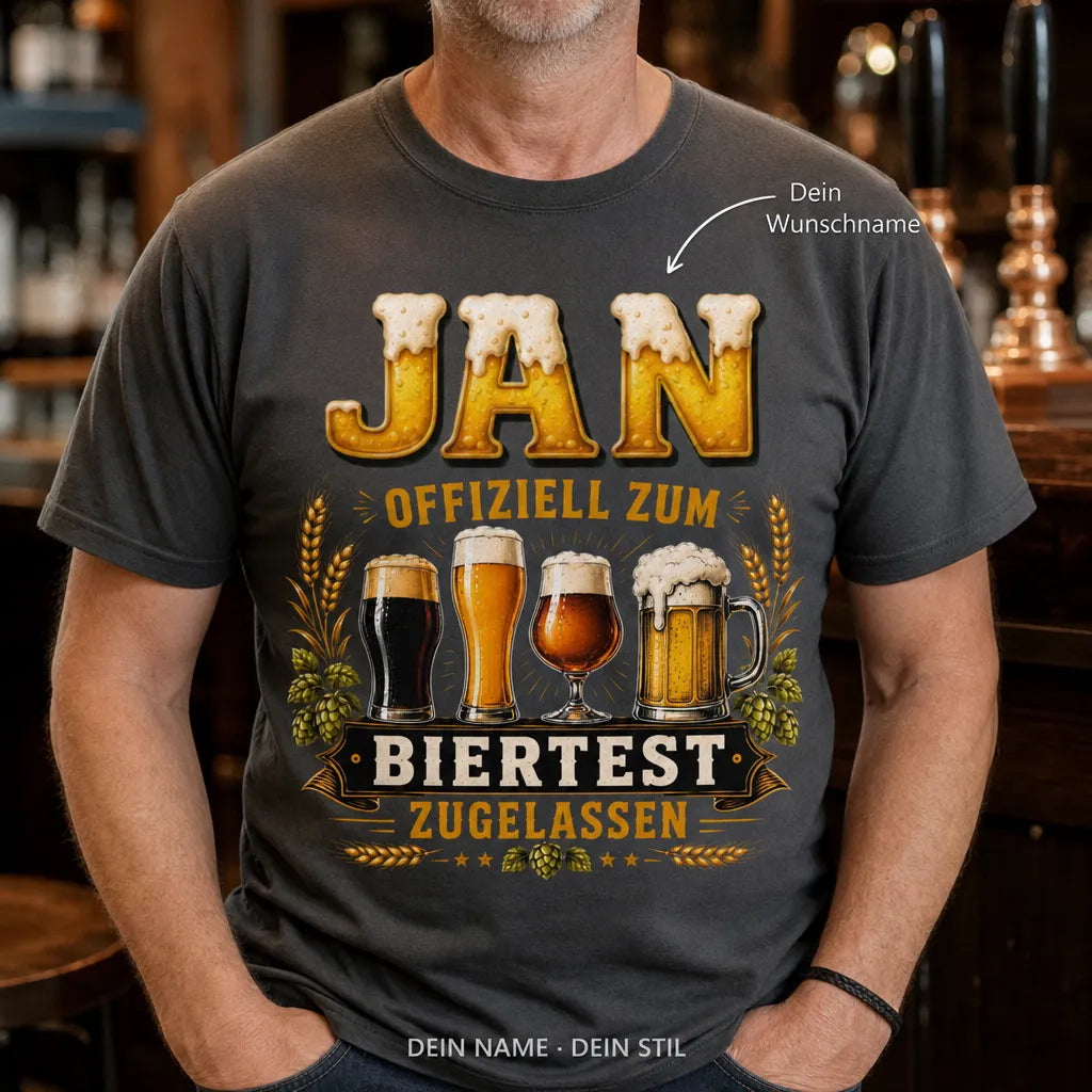 Personalisiertes Bier T-Shirt mit Namen - Und noch ein Bier!