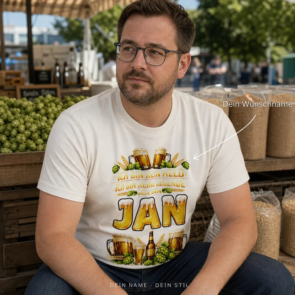 Personalisiertes Bier T-Shirt mit Namen - Nur 3 Tage die Woche
