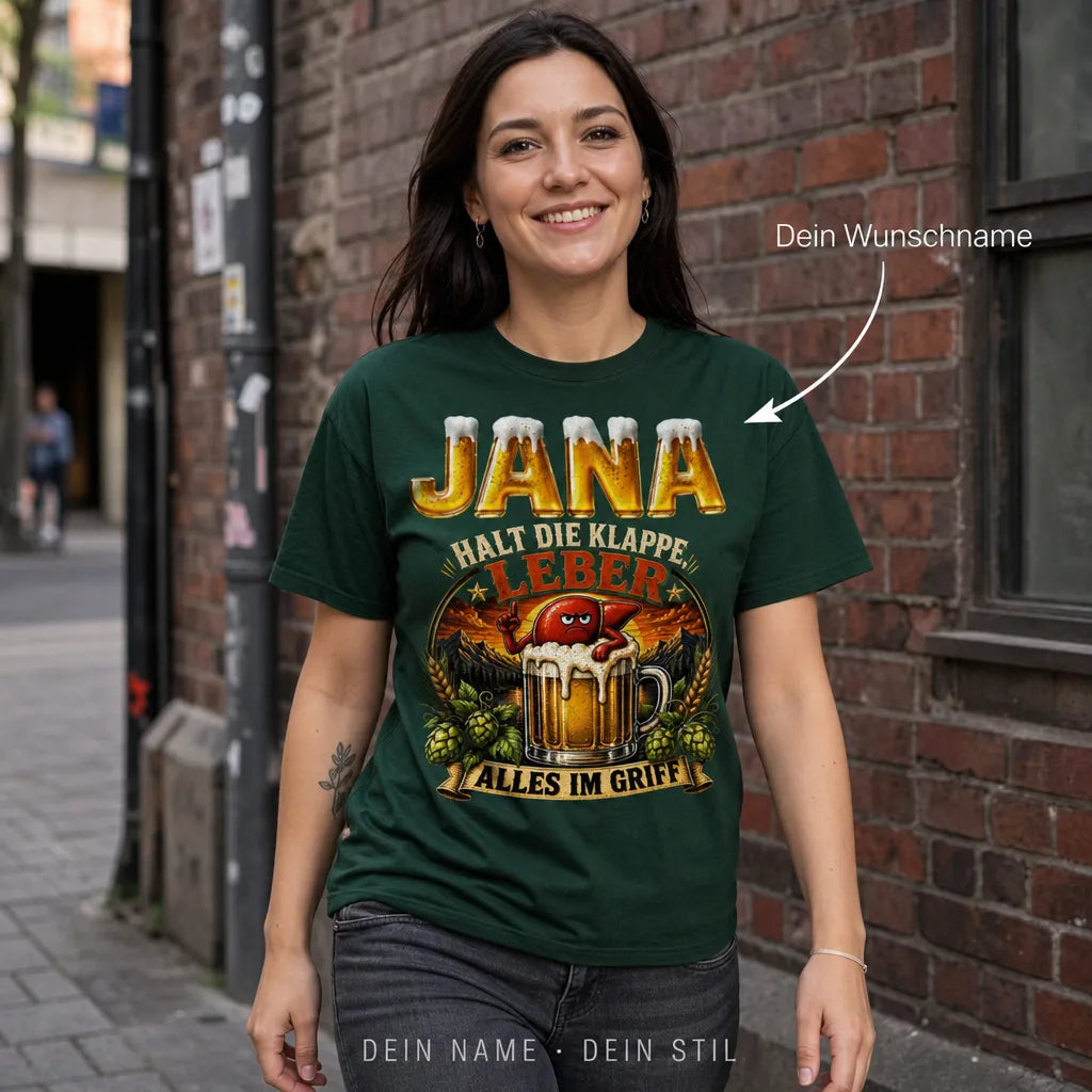 Personalisiertes Bier T-Shirt mit Namen - Institut gegen Unterhopfung