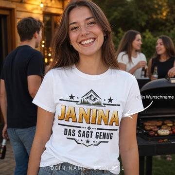 Personalisiertes Outdoor T-Shirt mit Namen - Das sagt alles