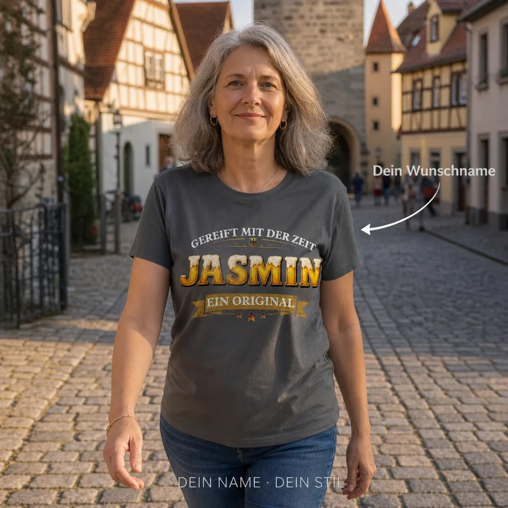 Personalisiertes Oktoberfest Bier T-Shirt mit Namen - O'zapft is, ich bin bereit