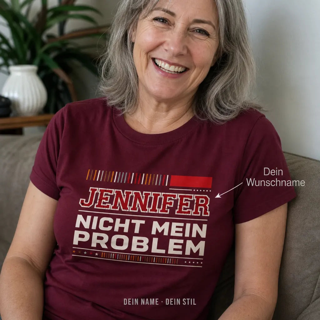 Personalisiertes Original T-Shirt mit Namen - Bleib ruhig, Name regelt das