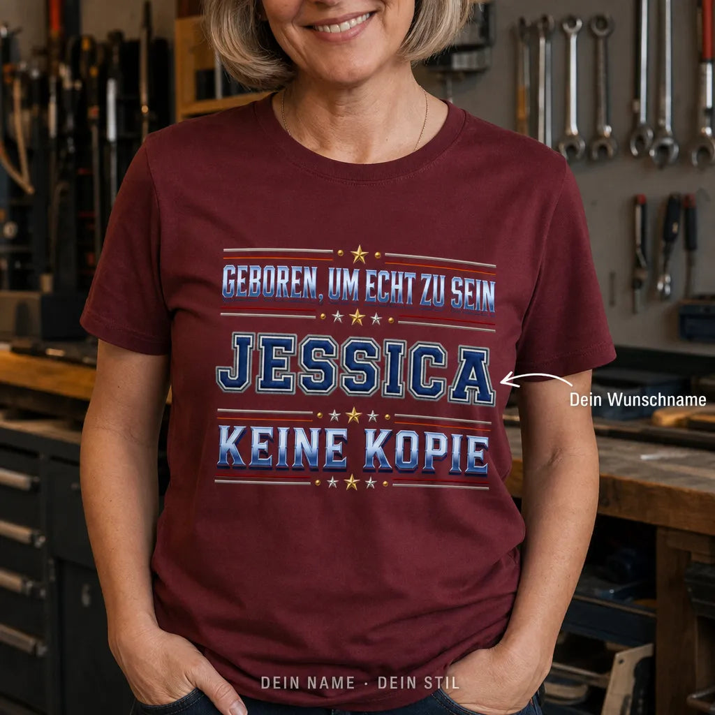 Personalisiertes Original T-Shirt mit Namen - Bleib ruhig, sie regelt das