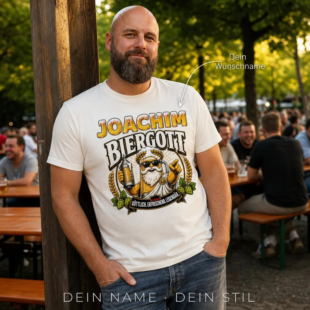 Personalisiertes Fußball Bier T-Shirt mit Namen - Fussball. Bier. Deutschland.