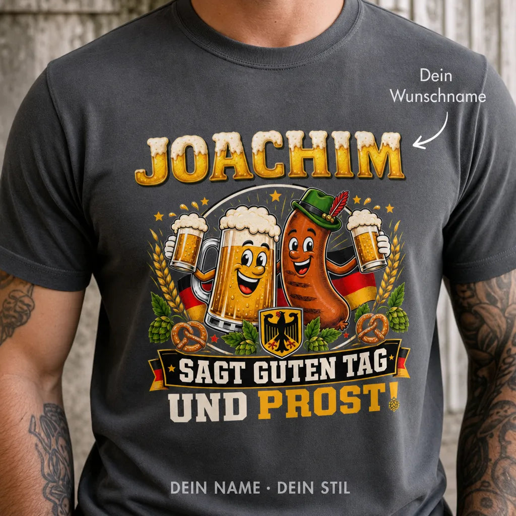 Personalisiertes Bier T-Shirt mit Namen - Schlüssel zu meinem Herzen