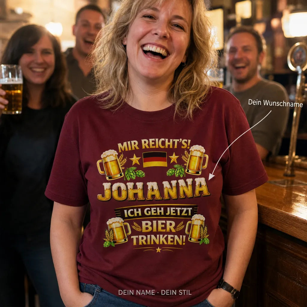 Personalisiertes Bier Chef T-Shirt mit Namen - Wo bleibt mein Bier?