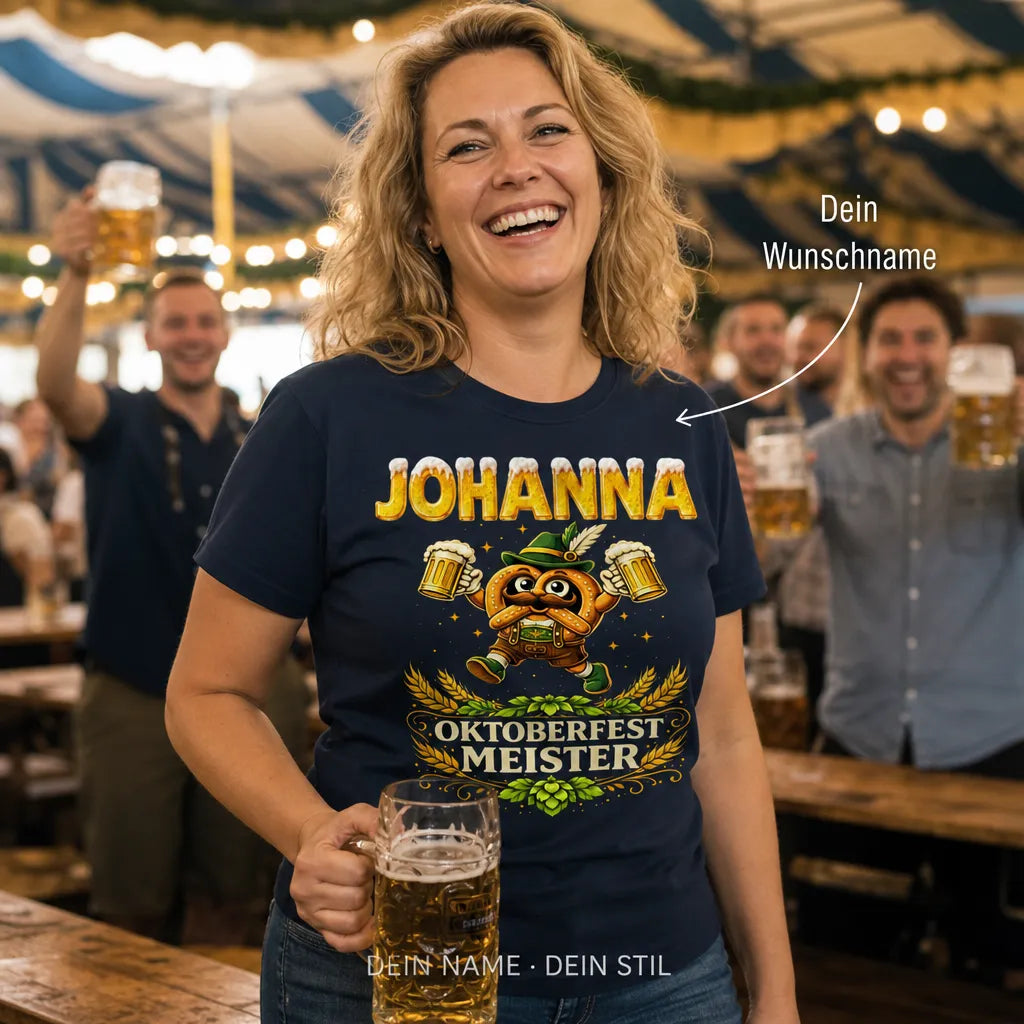 Personalisiertes Oktoberfest T-Shirt mit Namen - Der wahre Wiesn Meister