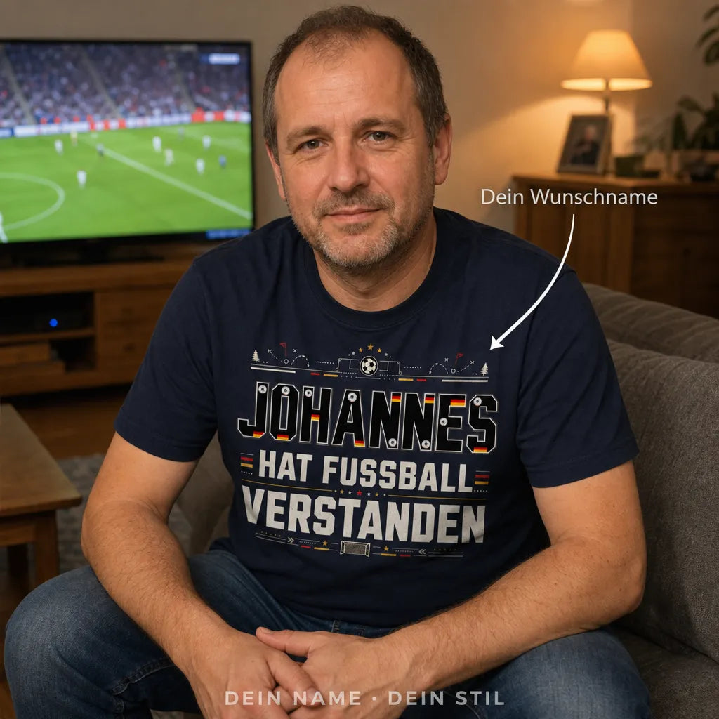 Personalisiertes Fußball T-Shirt mit Namen - Hat Fußball verstanden