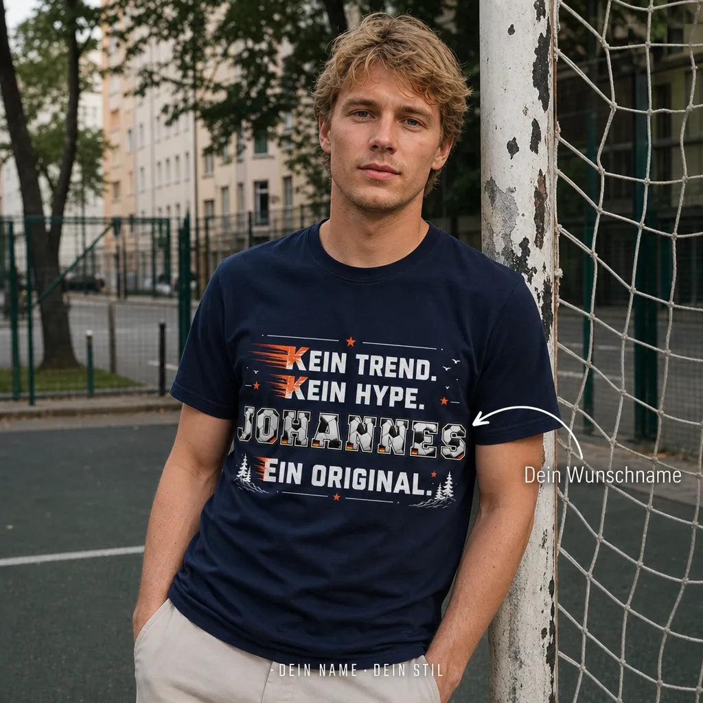 Personalisiertes Fußball Deutschland T-Shirt mit Namen - Andere reden, du triffst