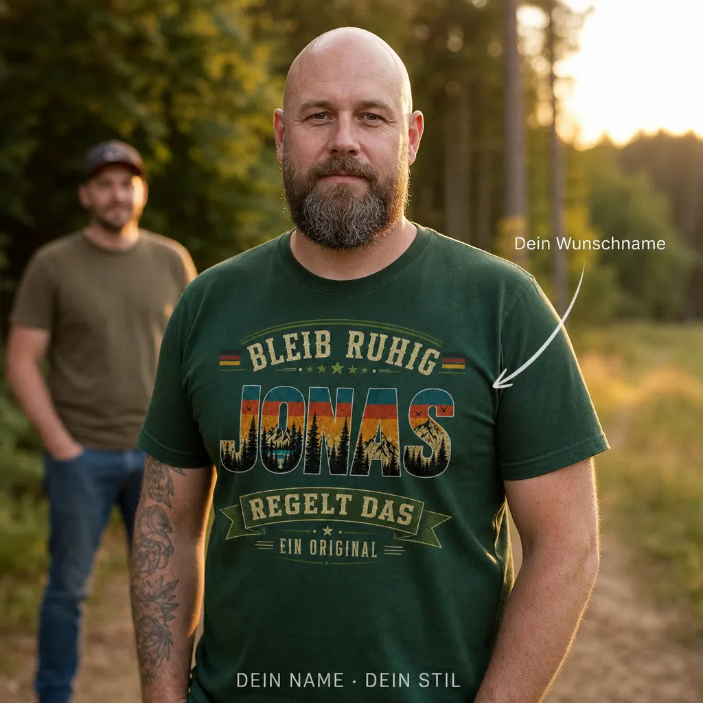 Personalisiertes Natur T-Shirt mit Namen - Ich bin die Lösung