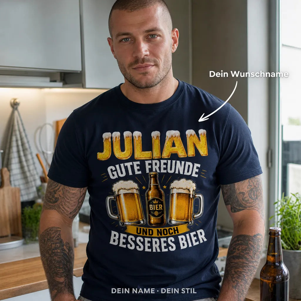 Personalisiertes Bier T-Shirt mit Namen - Und noch ein Bier!