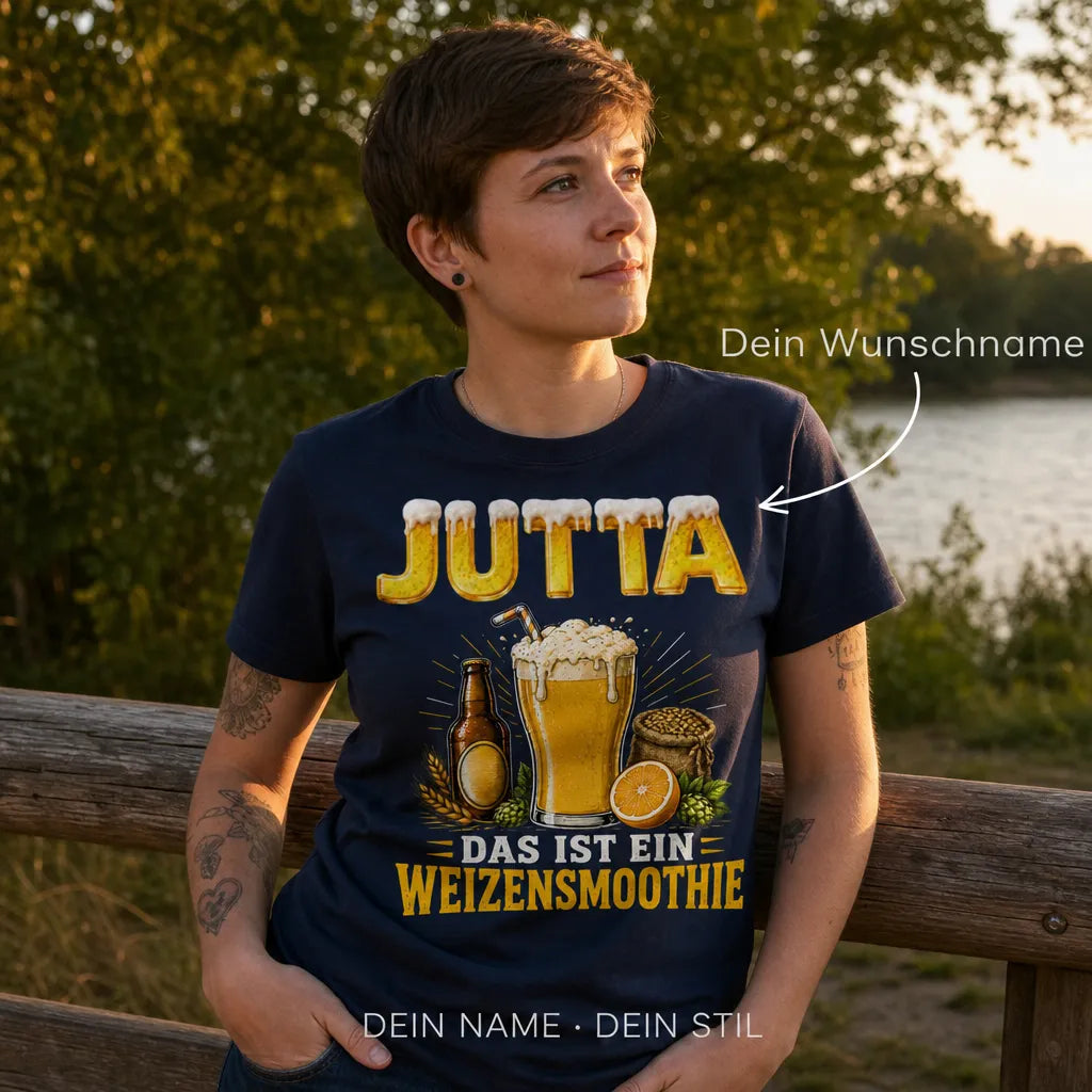 Personalisiertes Weizenbier T-Shirt mit Namen - Das ist ein Weizensmoothie