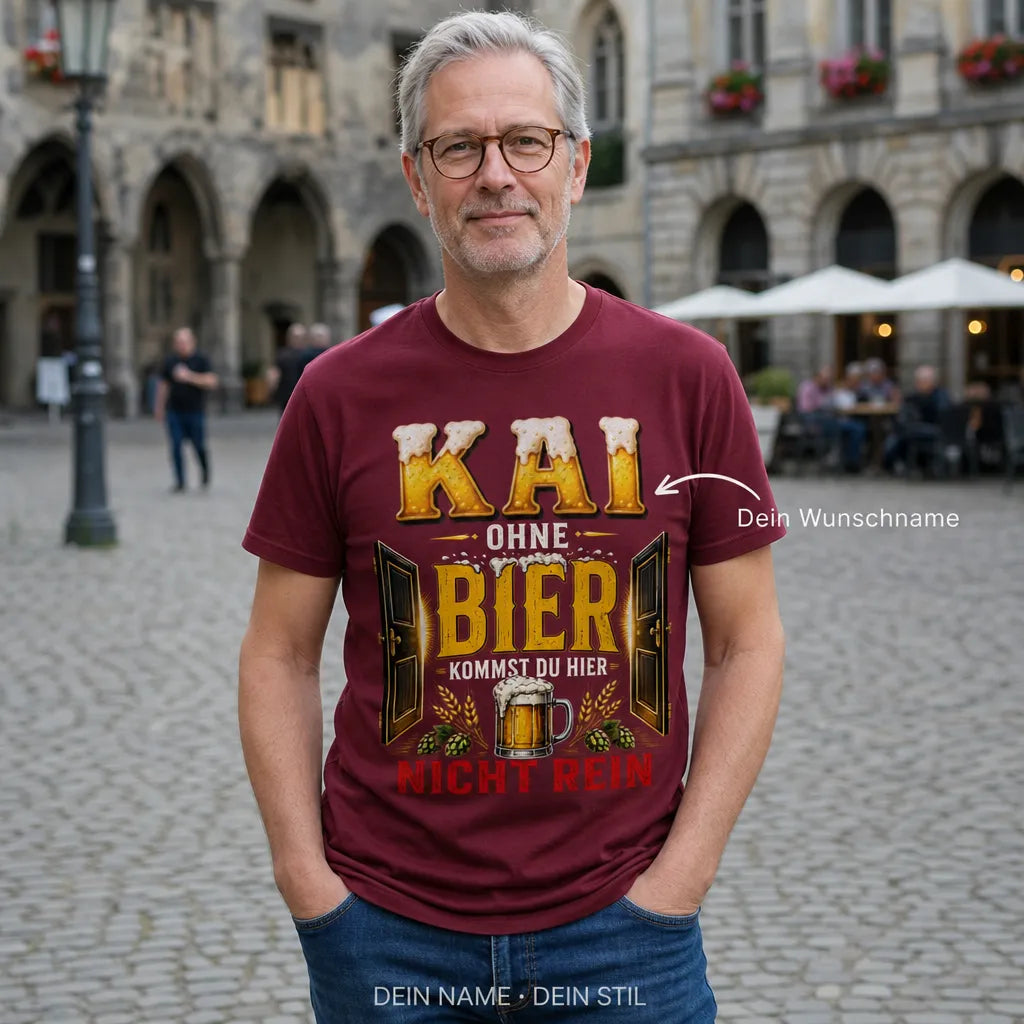 Personalisiertes Bier T-Shirt mit Namen - Das nächste Bier ist meins