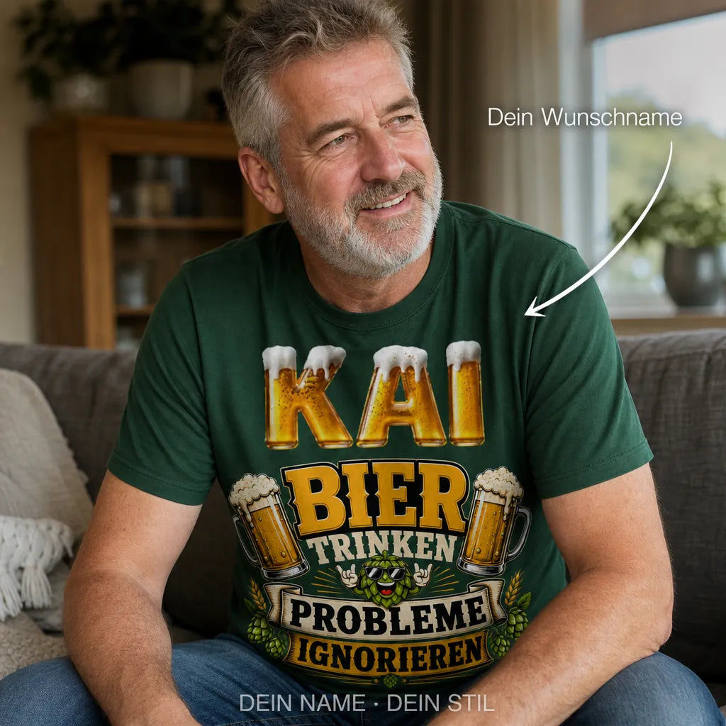Personalisiertes Bier T-Shirt mit Namen - Jetzt Bitte!