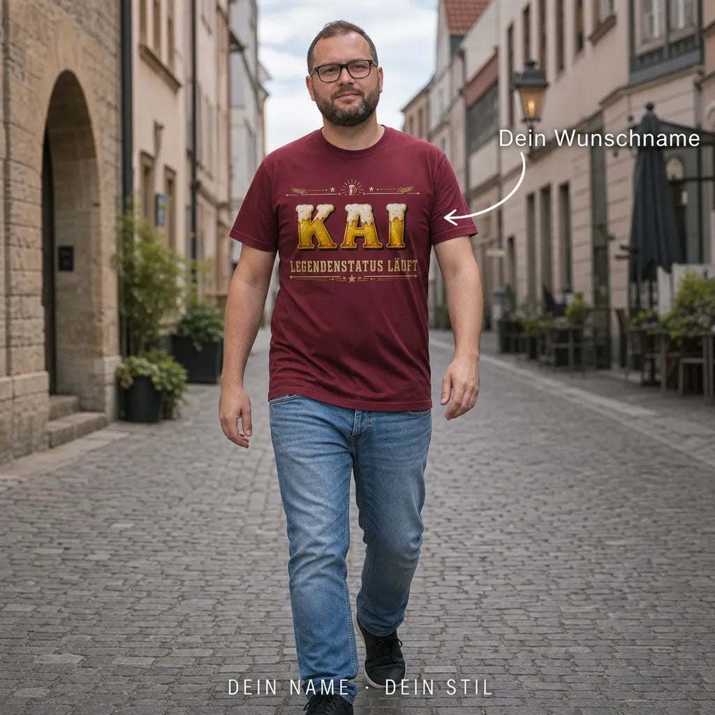 Personalisiertes Bier T-Shirt mit Namen - Trinkt wie ein Deutscher