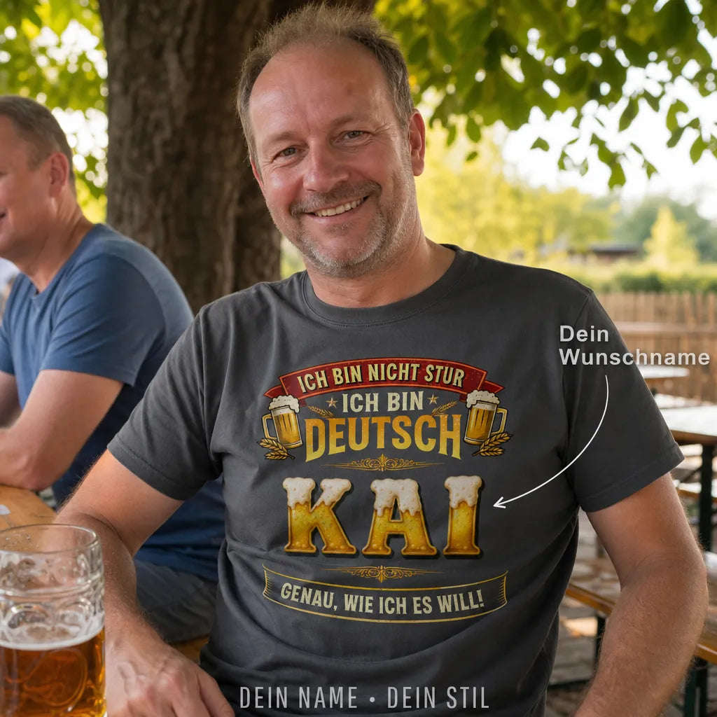 Personalisiertes Bier T-Shirt mit Namen - Das Alte runterspülen