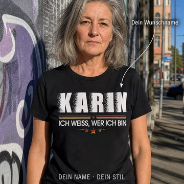Personalisiertes Deutschland T-Shirt mit Namen - Ich weiß, wer ich bin