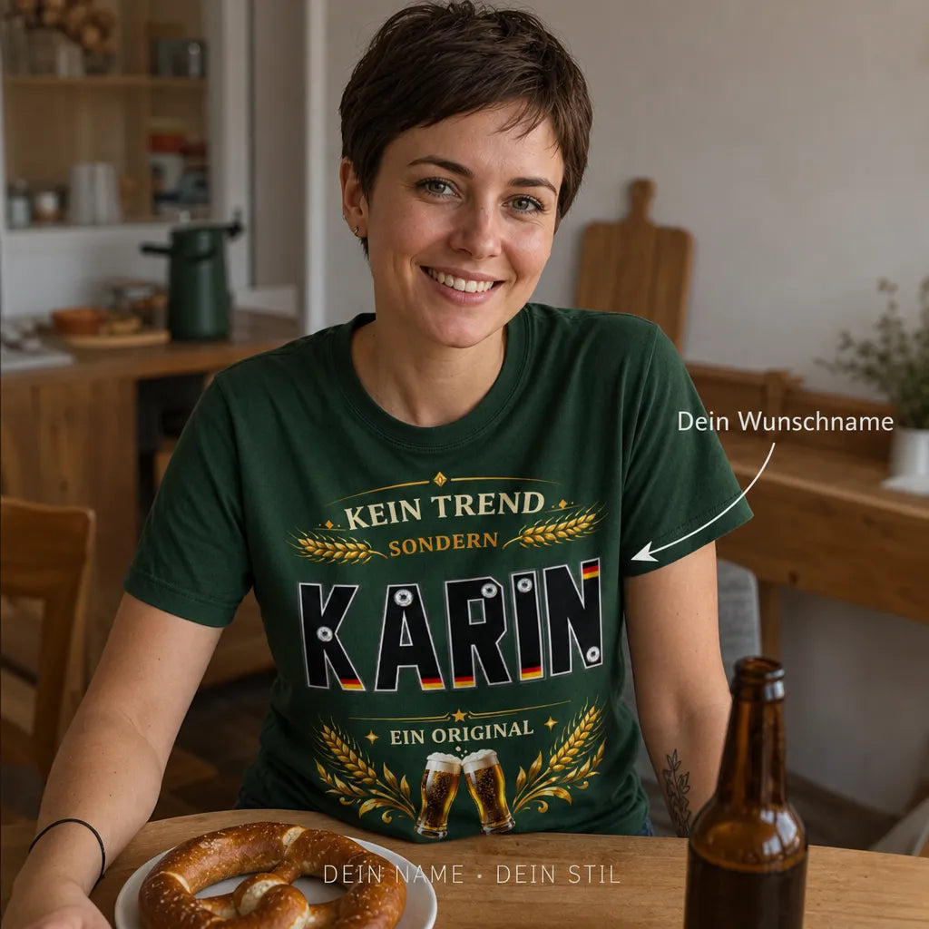 Personalisiertes Oktoberfest T-Shirt mit Namen - O'zapft is, ich bin bereit