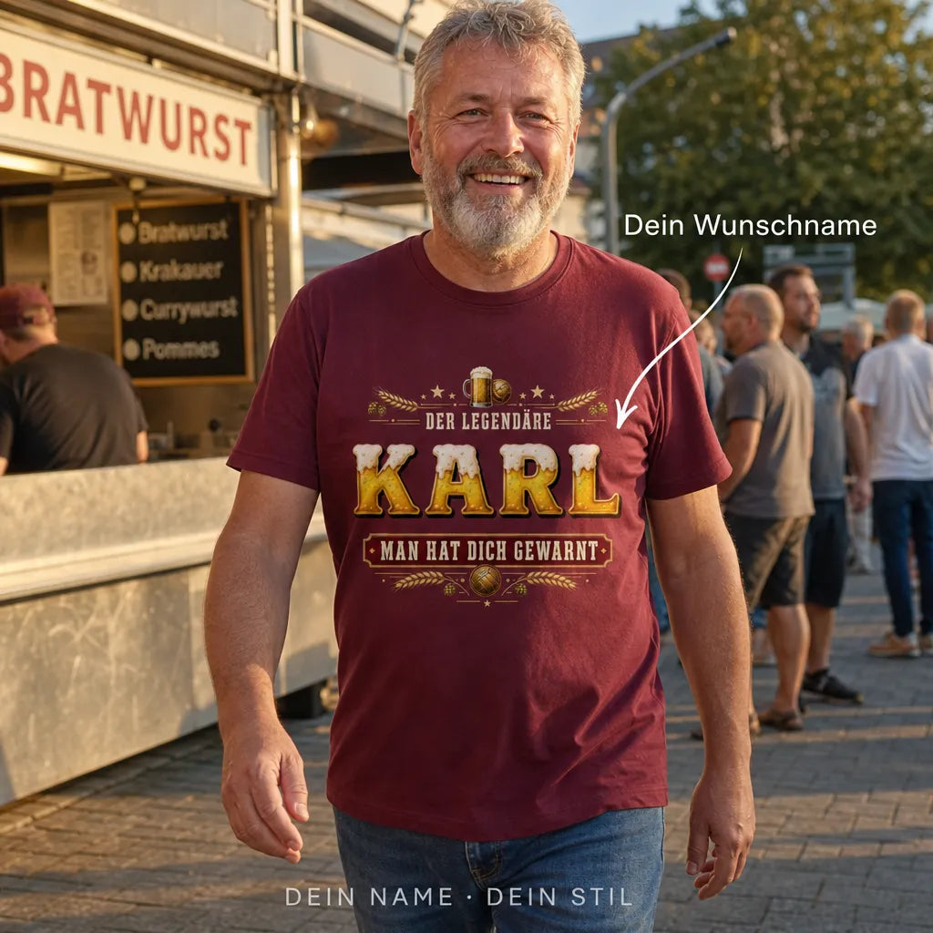 Personalisiertes Fußball Bier T-Shirt mit Namen - Einfach besser mit Bier