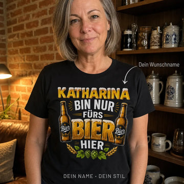 Personalisiertes Bier T-Shirt mit Namen - Dein Name, dein Bier
