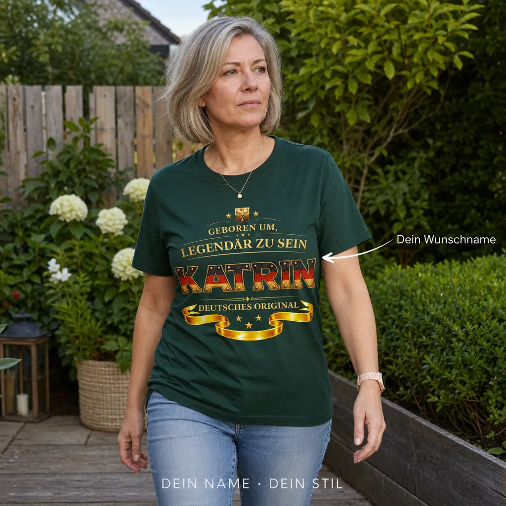 Personalisiertes Legende Deutschland T-Shirt mit Namen - Geboren um legendär zu sein