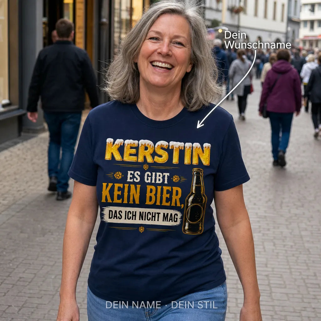 Personalisiertes Bier T-Shirt mit Namen - Kein Bier mag ich nicht
