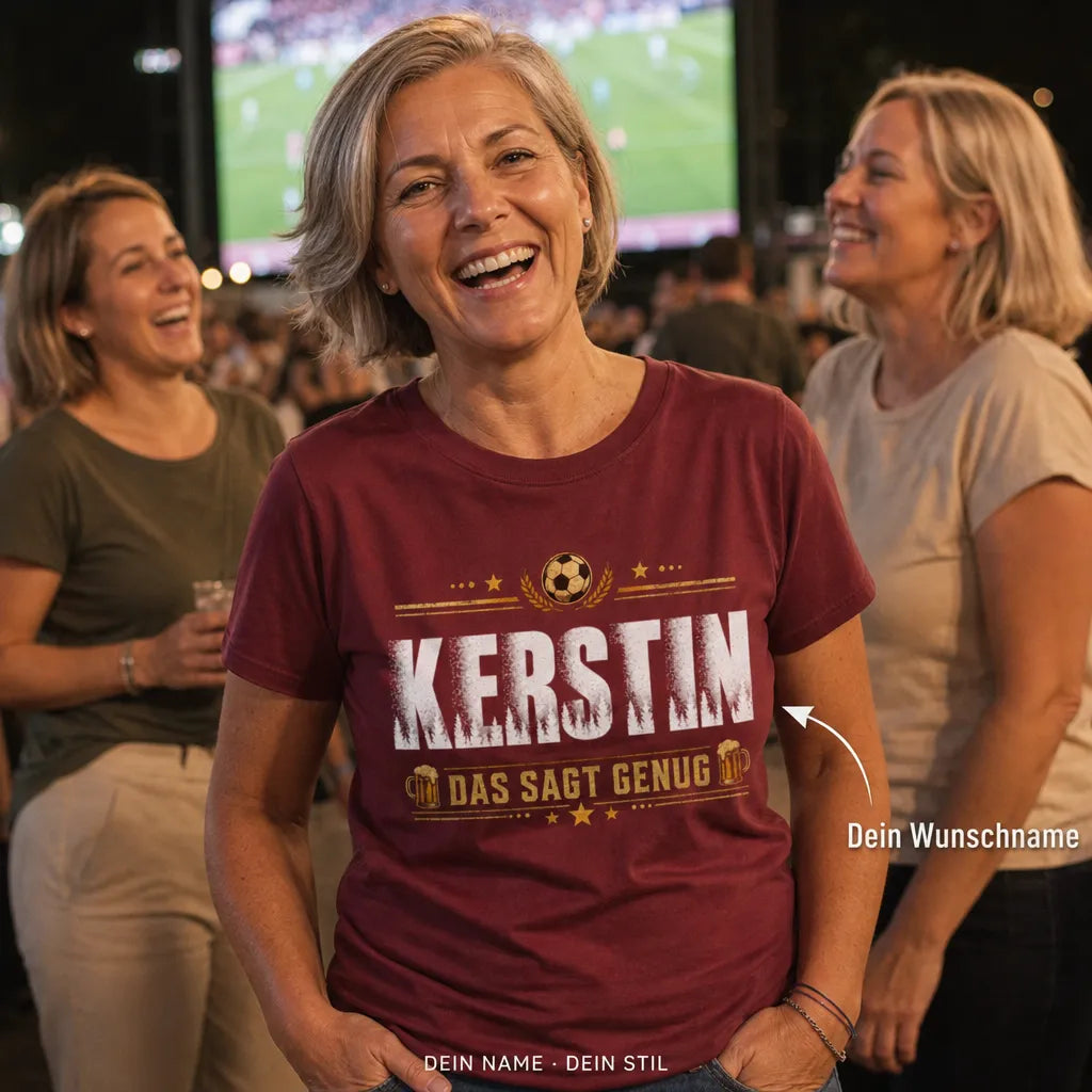 Personalisiertes Fußball Deutschland T-Shirt mit Namen - Nicht perfekt, aber leidenschaftlich