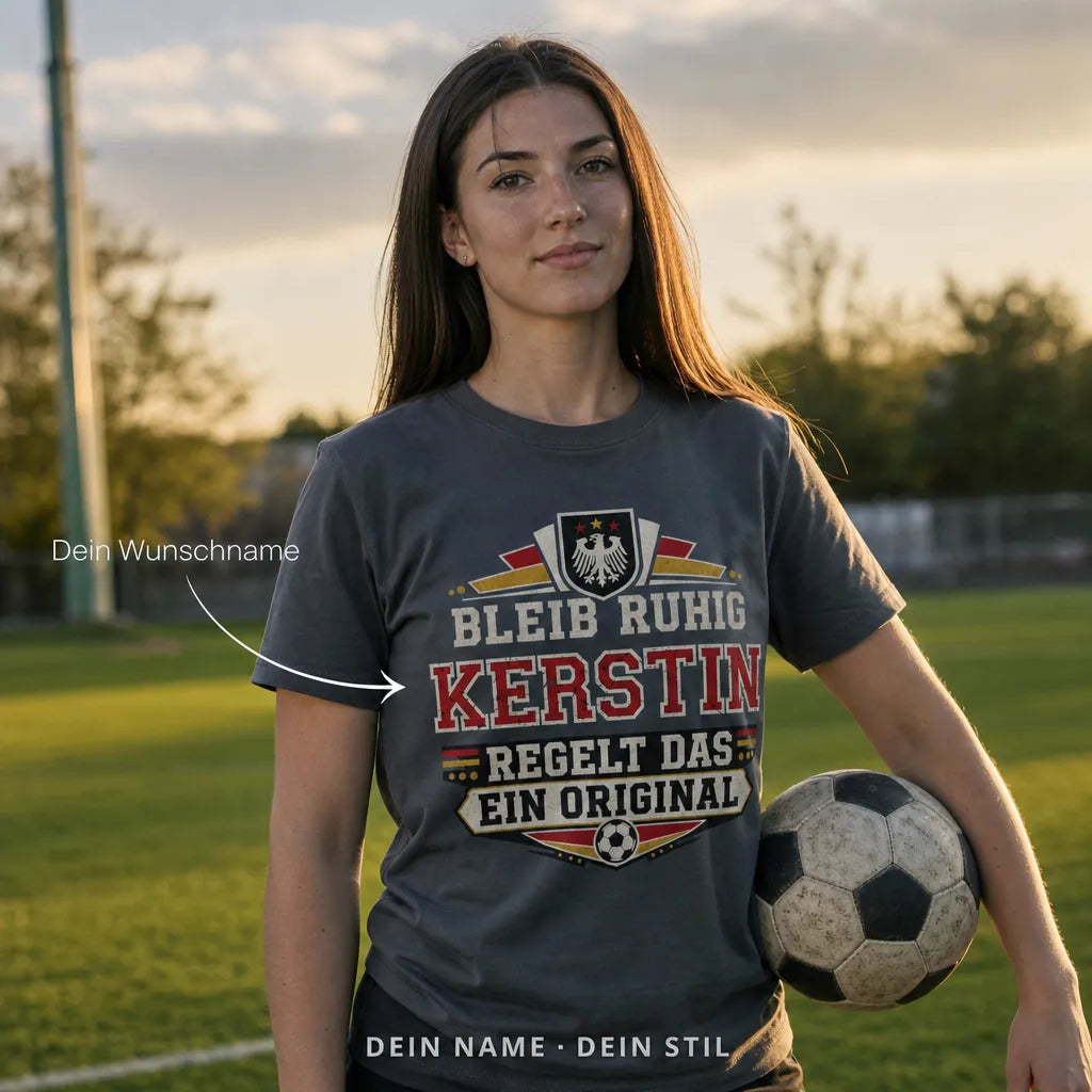 Personalisiertes Fußball T-Shirt mit Namen - Andere reden, du triffst