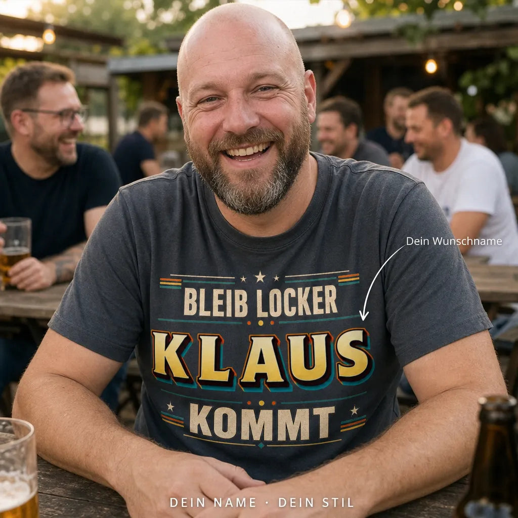 Personalisiertes Spruch T-Shirt mit Namen - Bleib Ruhig, sie regelt das