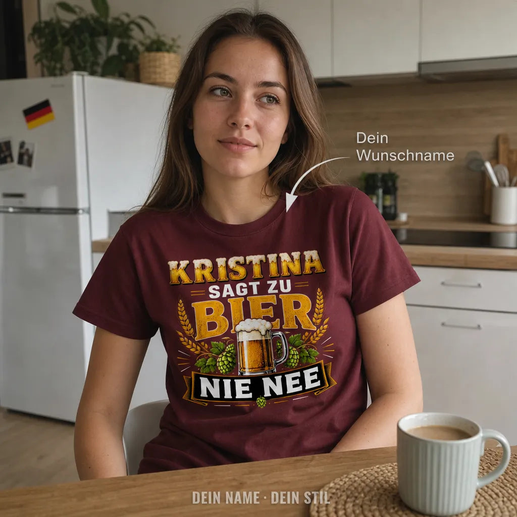 Personalisiertes Bier T-Shirt mit Namen - Ein bisschen geht immer