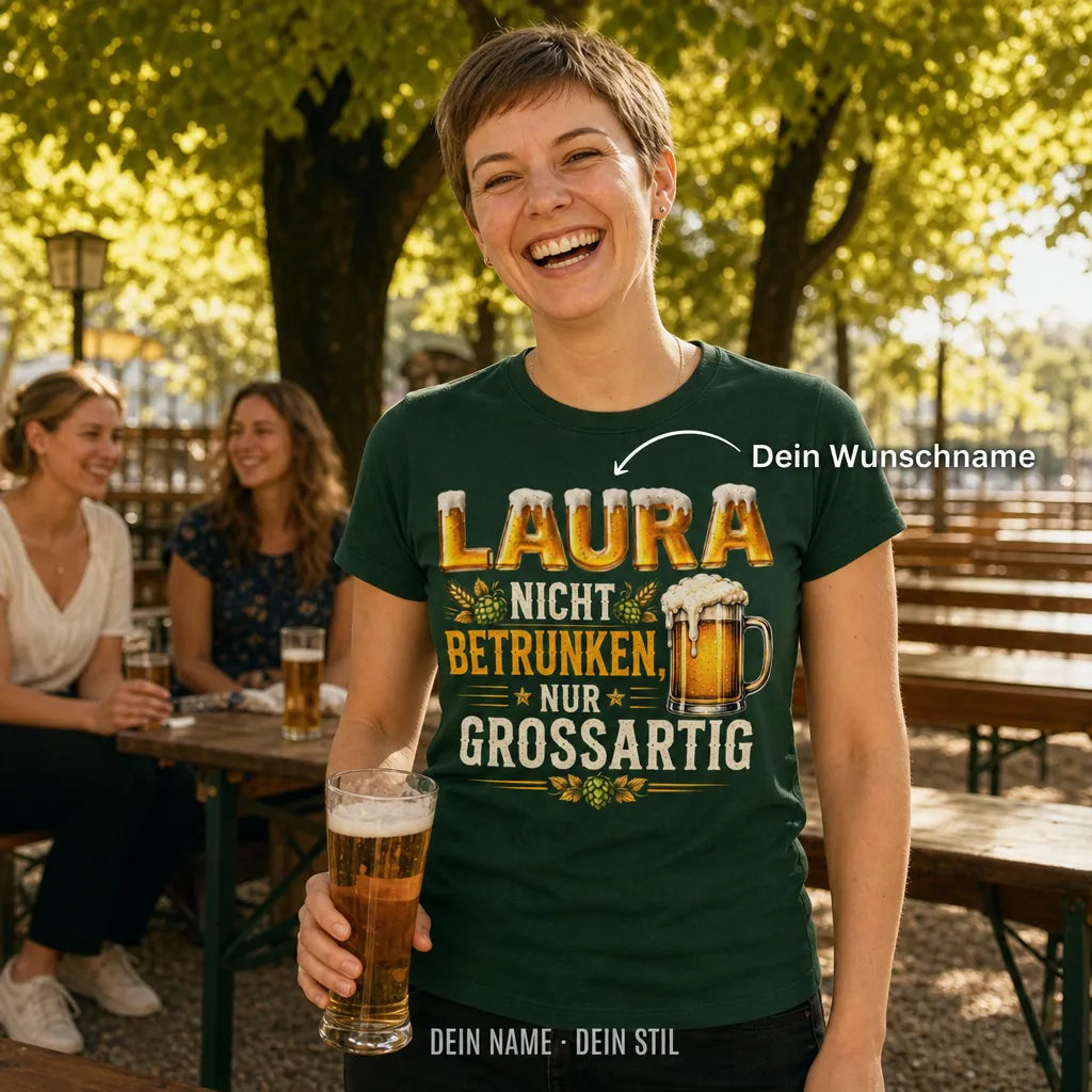 Personalisiertes Bier T-Shirt mit Namen - Offiziell zum Biertest zugelassen