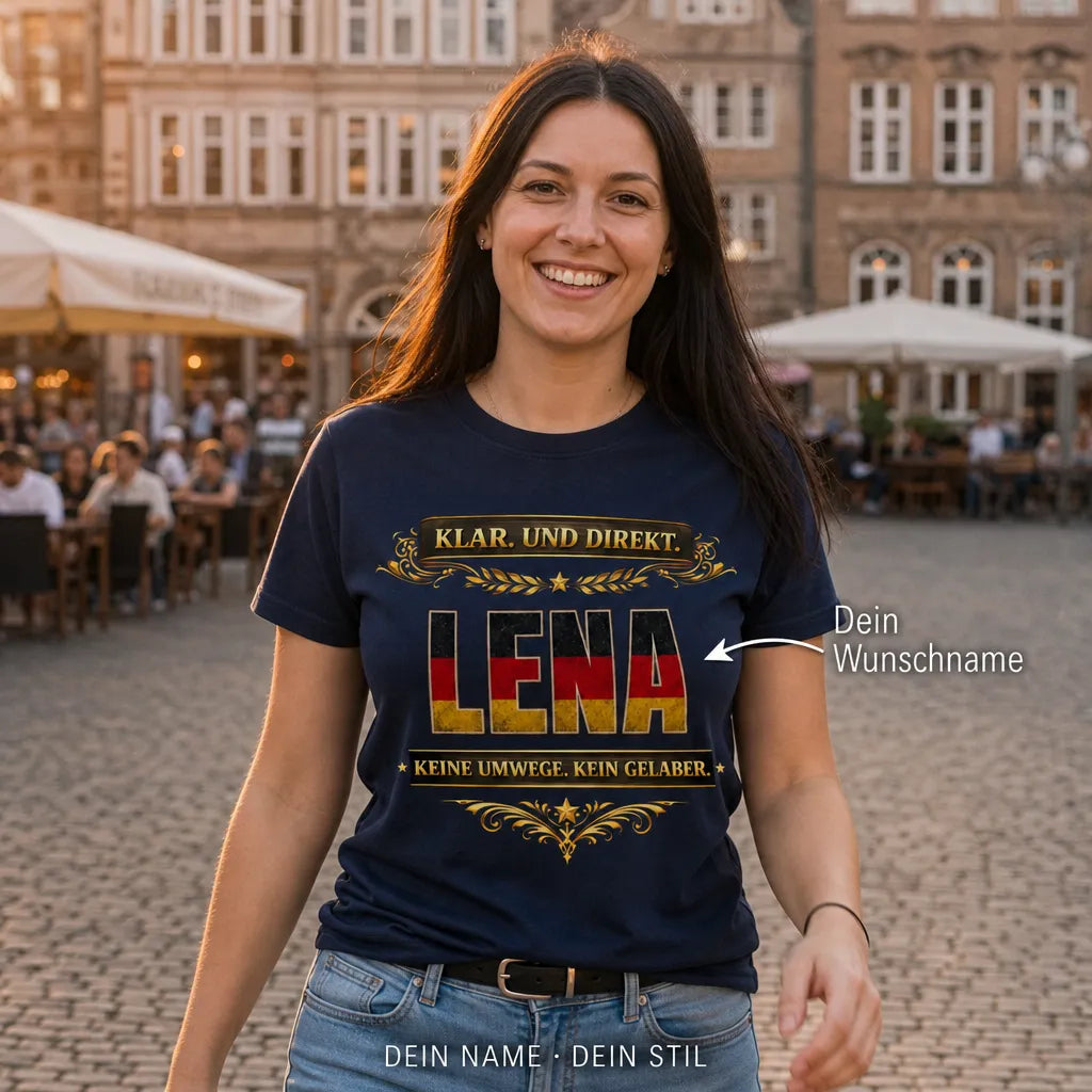 Personalisiertes Persönlichkeit T-Shirt mit Namen - Klar, direkt, kein Gelaber