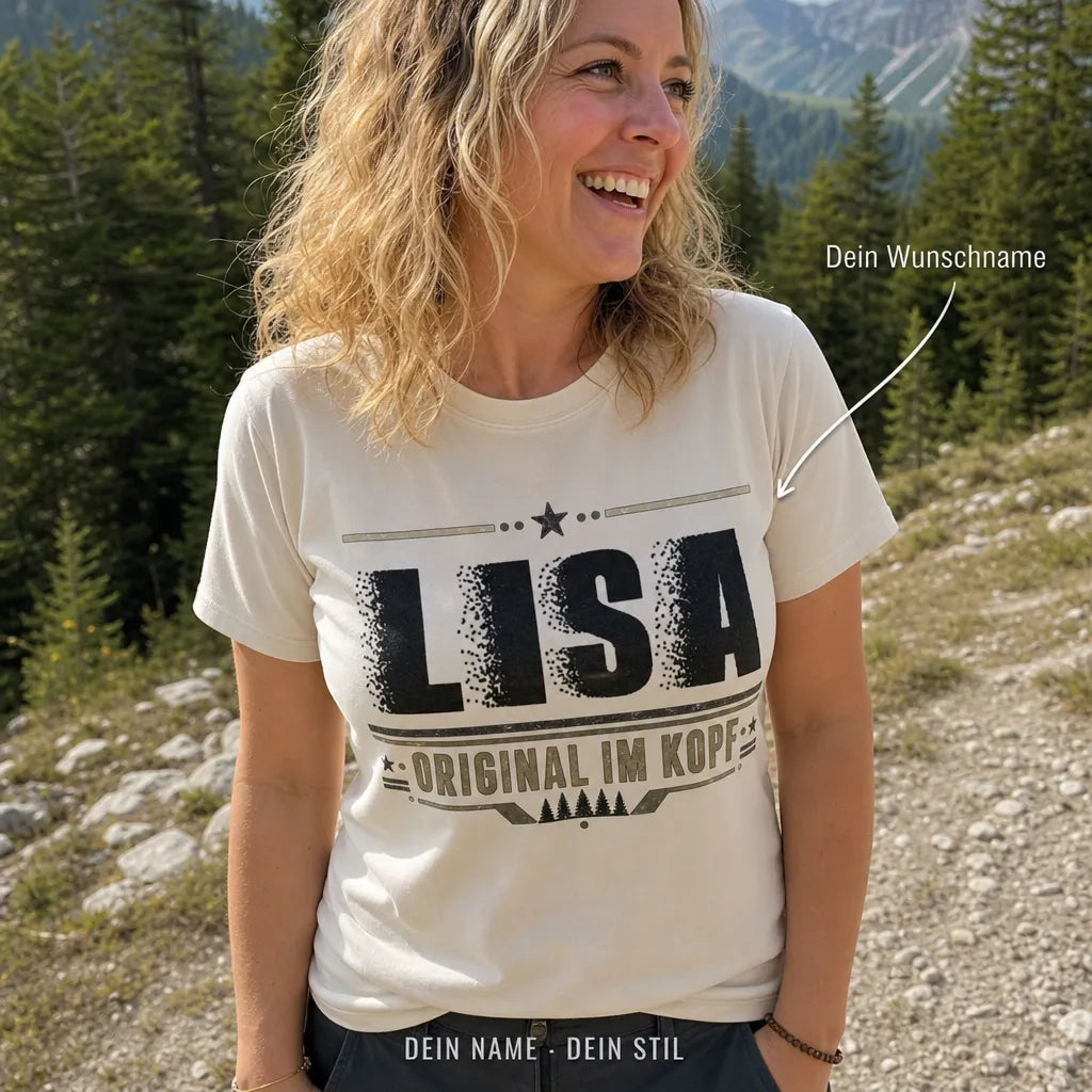Personalisiertes Natur Outdoor T-Shirt mit Namen - Original im Kopf