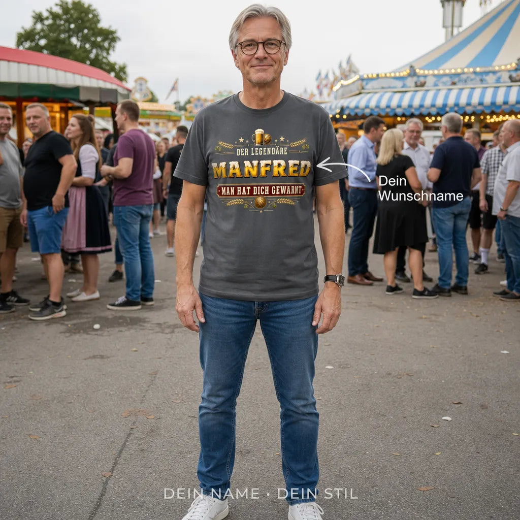 Personalisiertes Bier Legende T-Shirt mit Namen - Eine Legende, ein Original