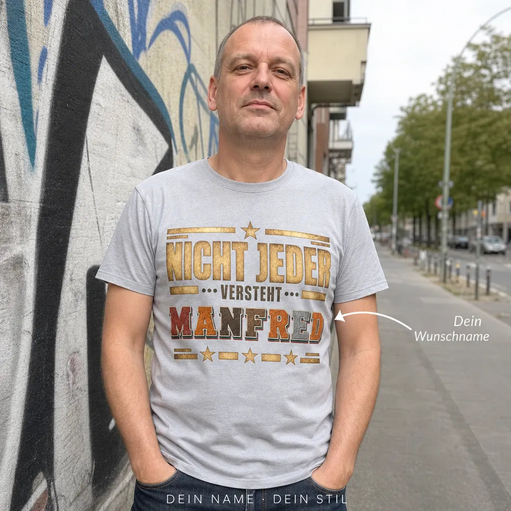 Personalisiertes Spruch T-Shirt mit Namen - Ich bin die Lösung!
