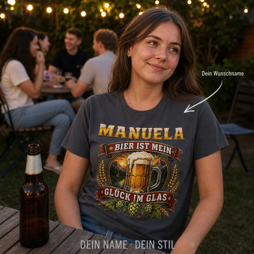 Personalisiertes Bier T-Shirt mit Namen - Institut gegen Unterhopfung