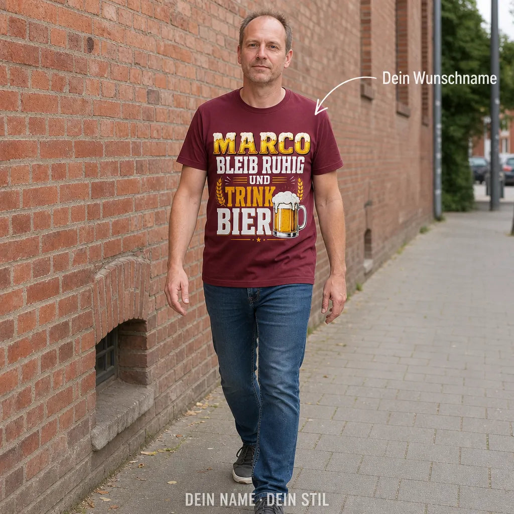 Personalisiertes Bier T-Shirt mit Namen - Nur 3 Tage die Woche