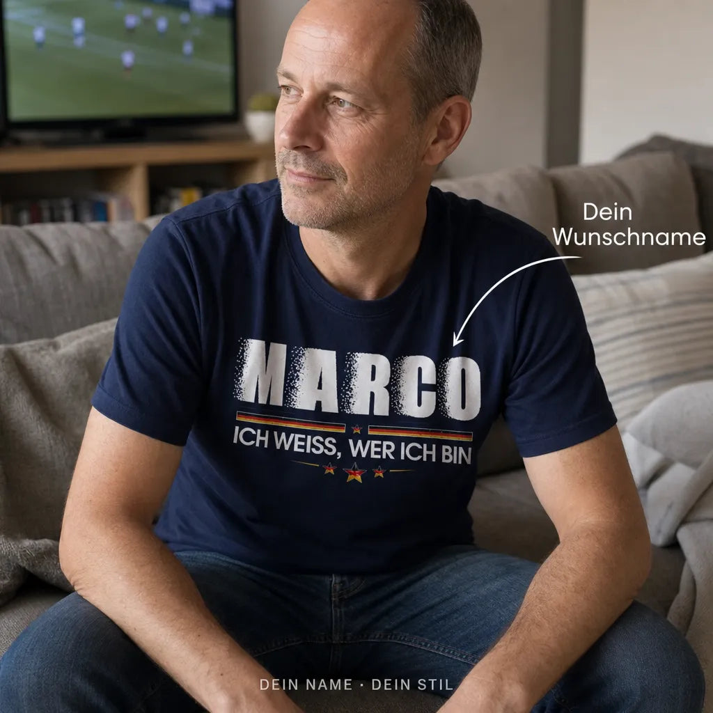 Personalisiertes Deutschland T-Shirt mit Namen - Ich weiß, wer ich bin