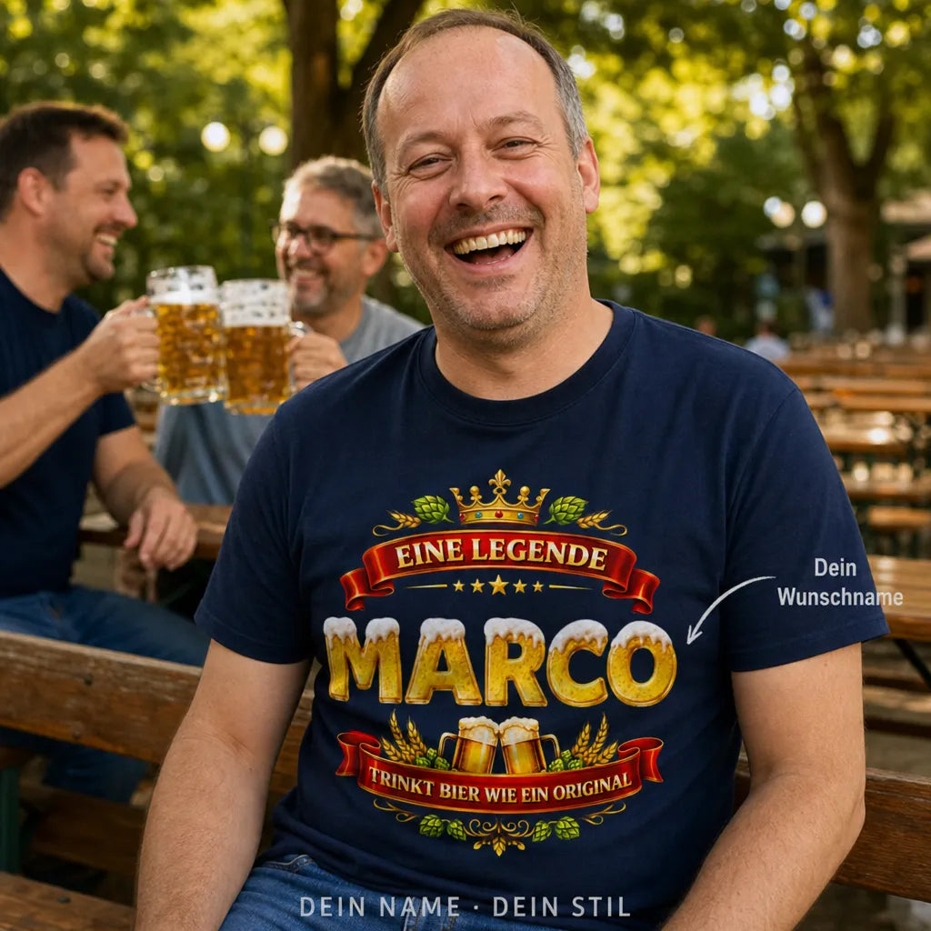 Personalisiertes Bier Legende T-Shirt mit Namen - Trinkt Bier wie ein Original