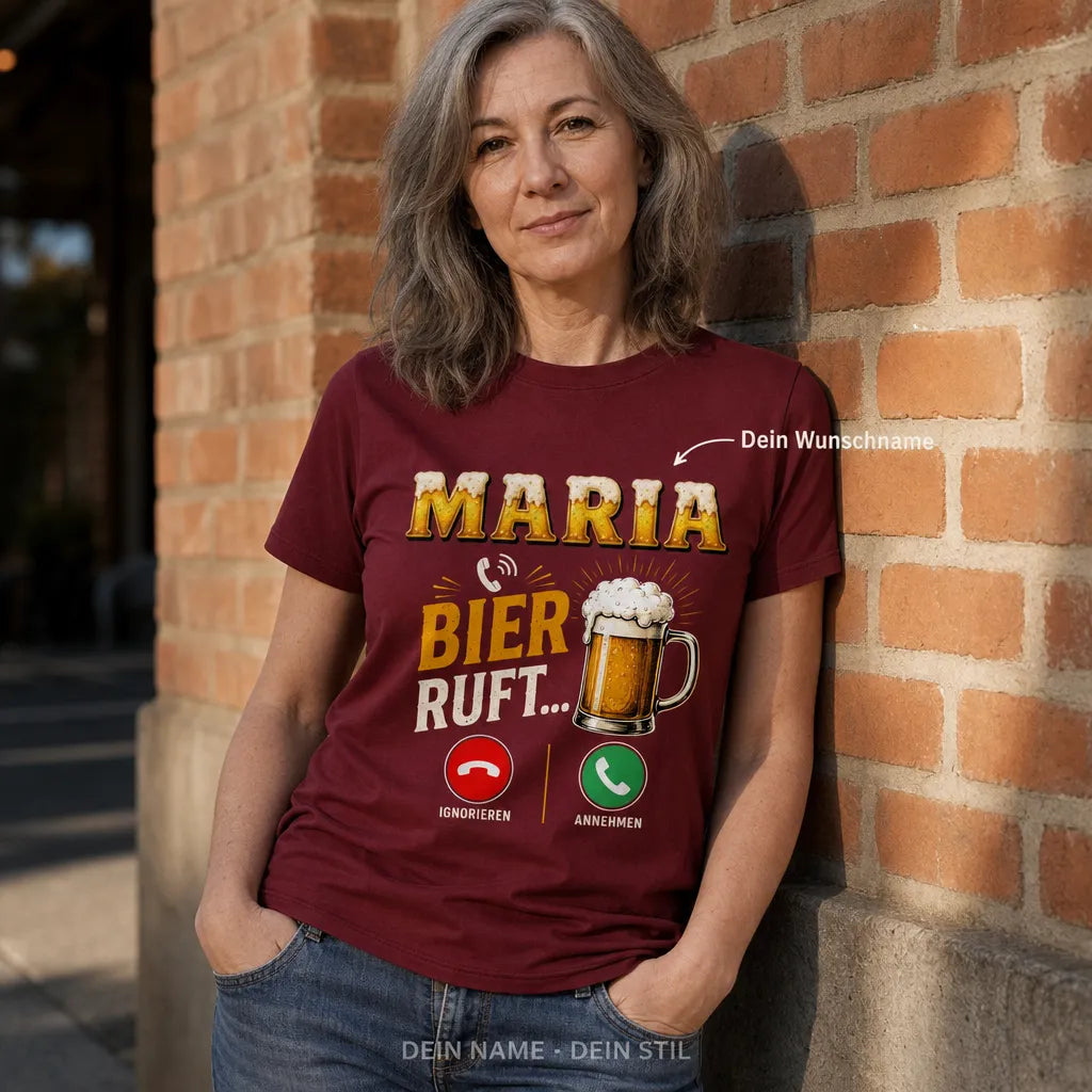 Personalisiertes Bier T-Shirt mit Namen - Ich weiß, was ich wähle!