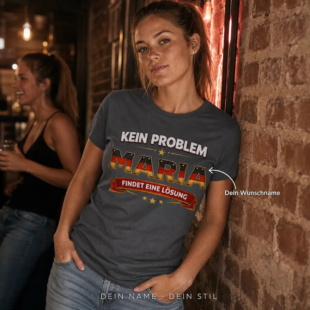 Personalisiertes Deutschland T-Shirt mit Namen - Bleib Ruhig, sie regelt das