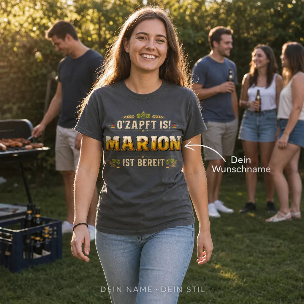 Personalisiertes Bier T-Shirt mit Namen - Ich weiß, wer ich bin