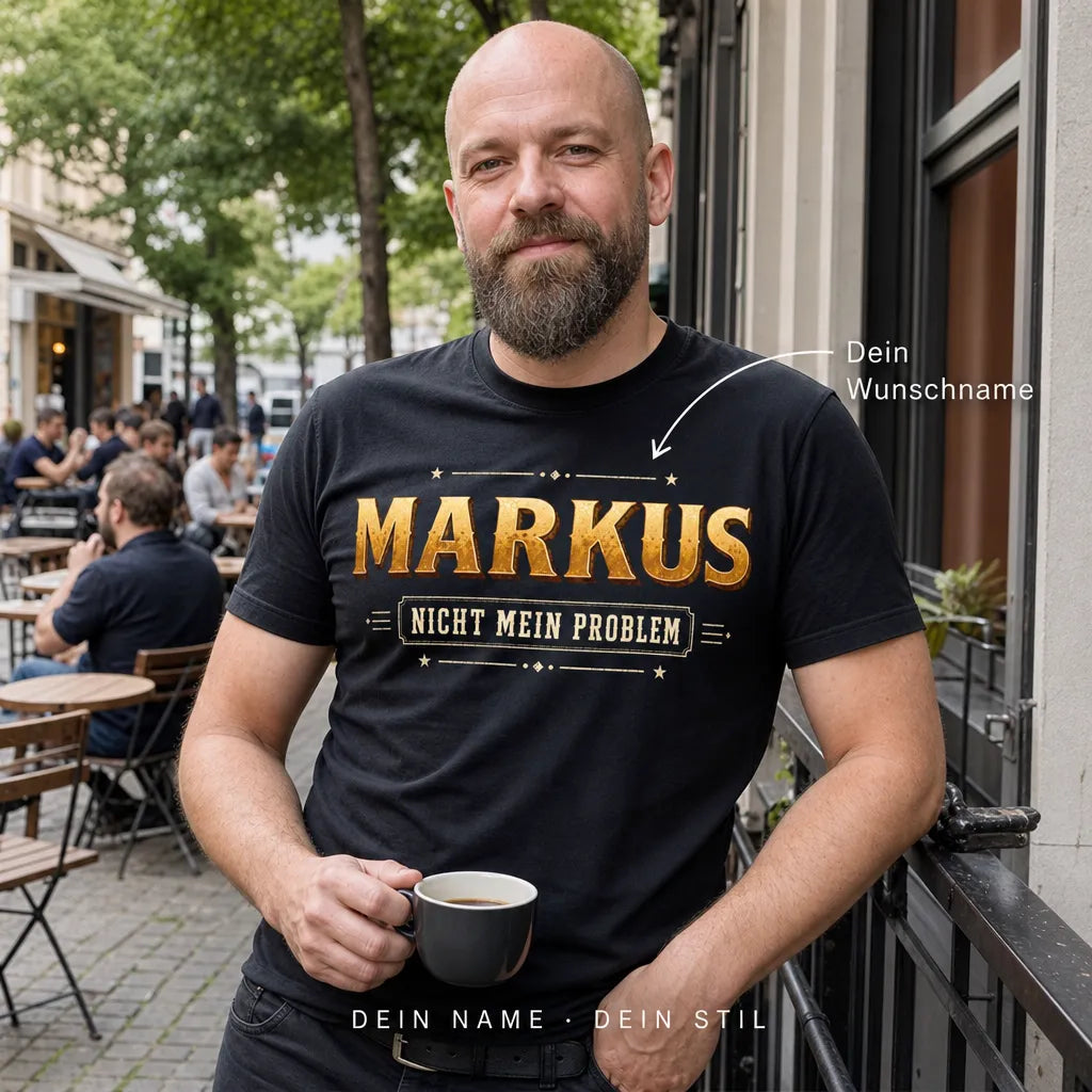 Personalisiertes Spruch T-Shirt mit Namen - Nicht mein Problem!