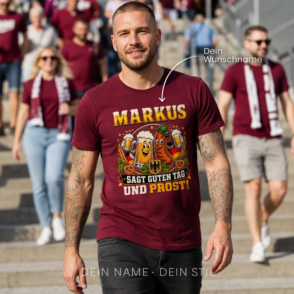 Personalisiertes Fußball Bier T-Shirt mit Namen - So sehen Sieger aus