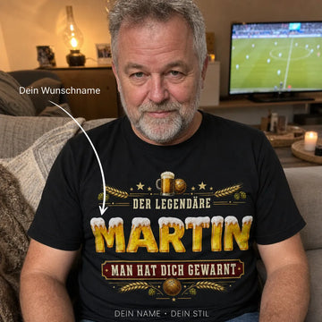 Personalisiertes Legende Fußball T-Shirt mit Namen - Man hat dich gewarnt