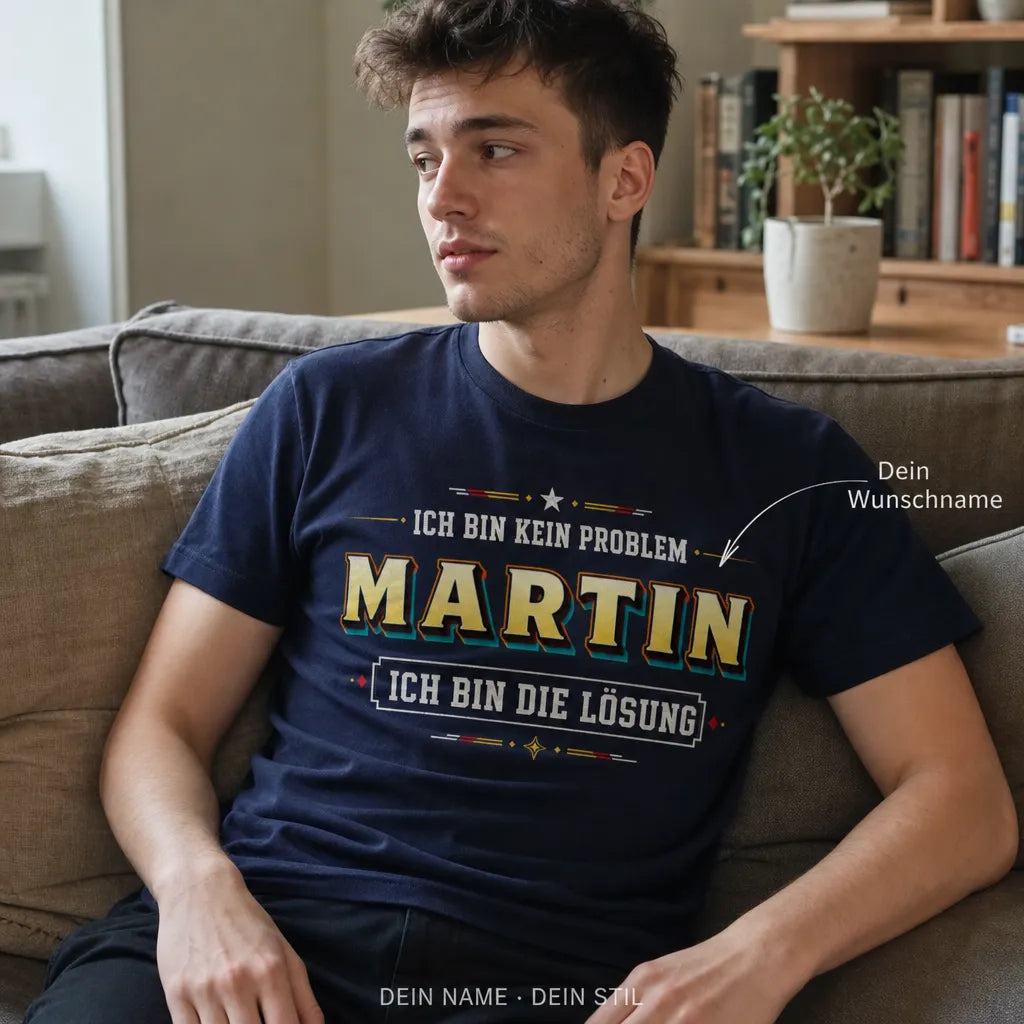 Personalisiertes Deutschland T-Shirt mit Namen - Ich bin die Lösung