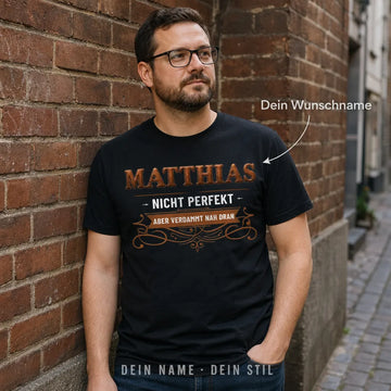 Personalisiertes Humor T-Shirt mit Namen - Verdammt nah dran!