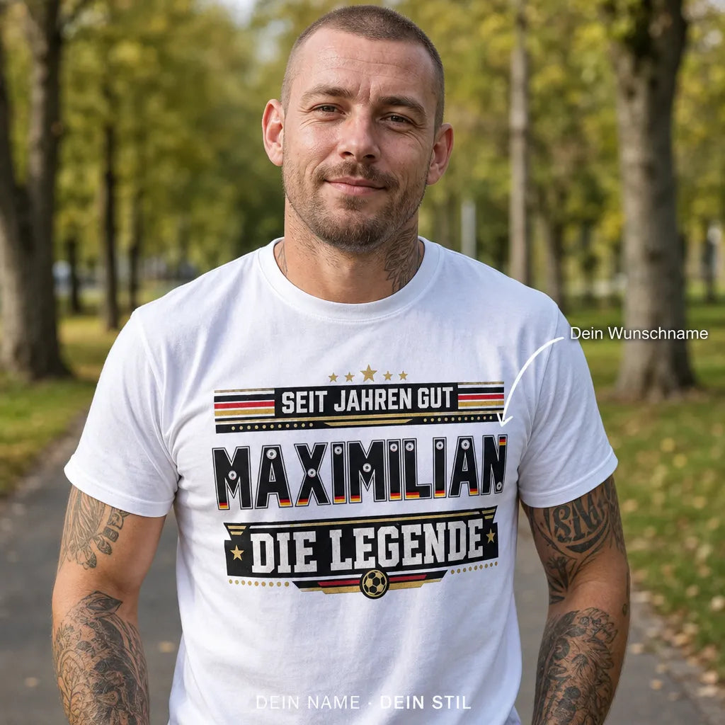 Personalisiertes Fußball Deutschland T-Shirt mit Namen - Seit Jahren die Legende