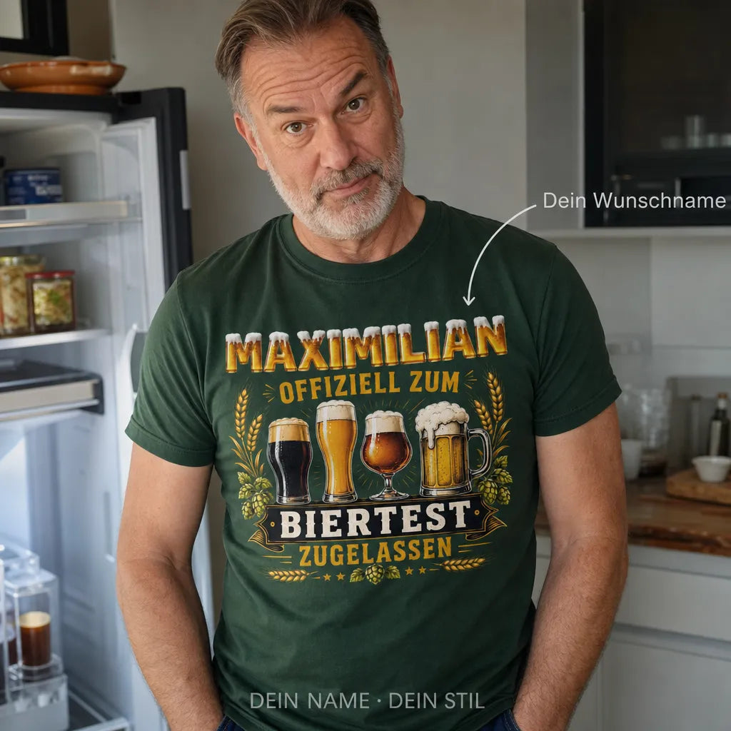 Personalisiertes Bier T-Shirt mit Namen - Kein Bier mag ich nicht